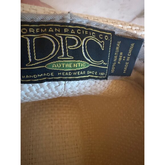 Dorfman Pacific Co. Handmade Straw Fedora Hat M Ivory & Brown - Picture 4 of 5